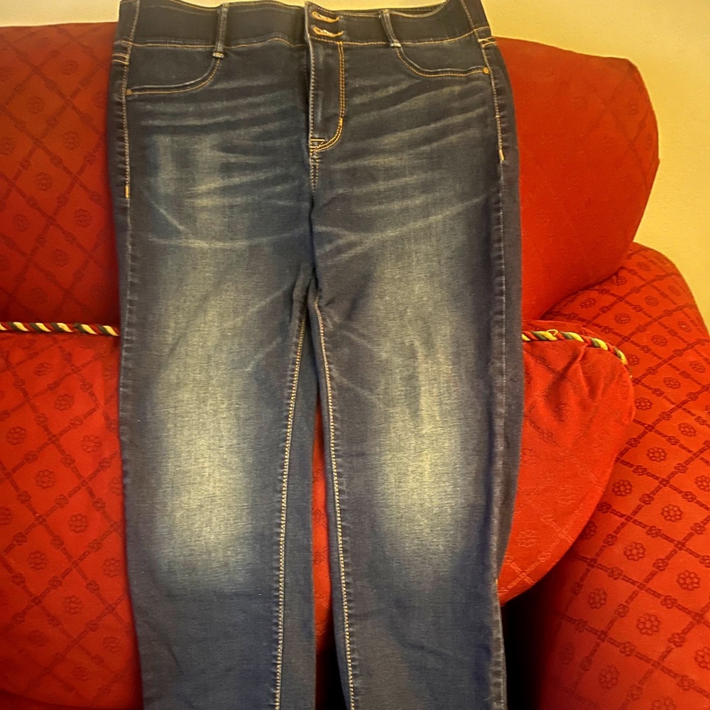 Apt 9 Size 14 Straight Leg Dark Indigo Contrast